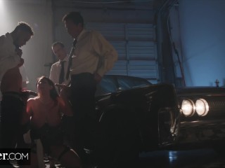 Deeper. Angela White Lures Each Man In to Take Their Turn
