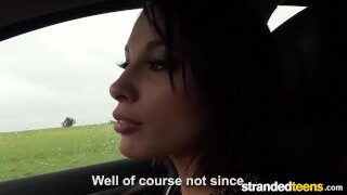 StrandedTeens – Stranded Frenchie Fucks in the Car